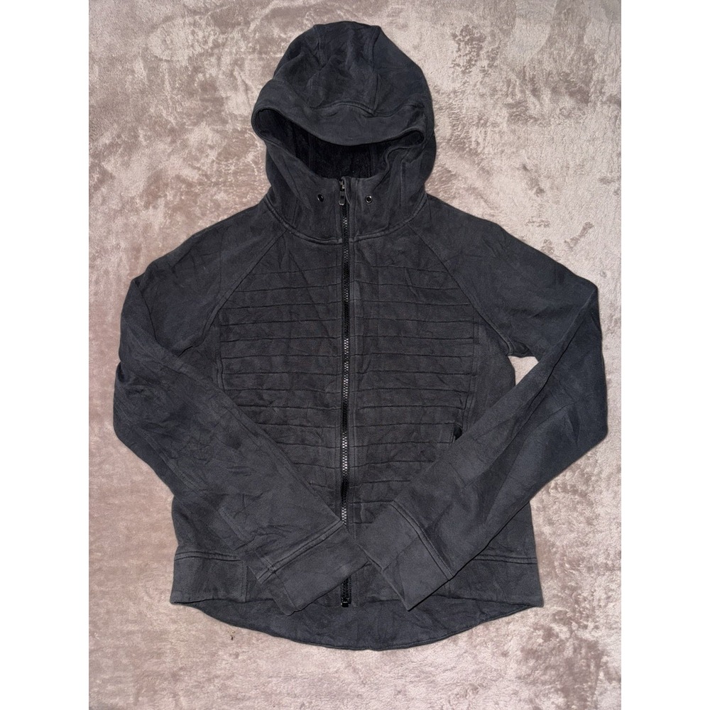 Lululemon Women's Scuba Full Zip Hoodie Fleece Sweatshirt Jacket Black Size 6